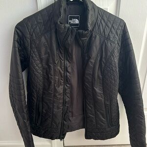 THE NORTH FACE Women's Black Moto Style Nylon Puffer Jacket, Size M. Like New!